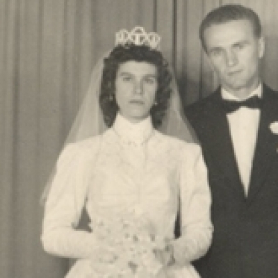 Imagem do casamento de Zulmiro Branchini e Terezinha Giotti em 1959. (Foto/arquivo/ Leonilda Branchini Ostroski)