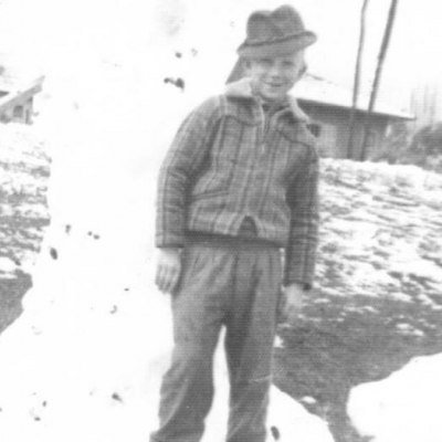 Roberto Antoniazzi (Alemão) na rigorosa nevasca que aconteceu na metade de 1960.