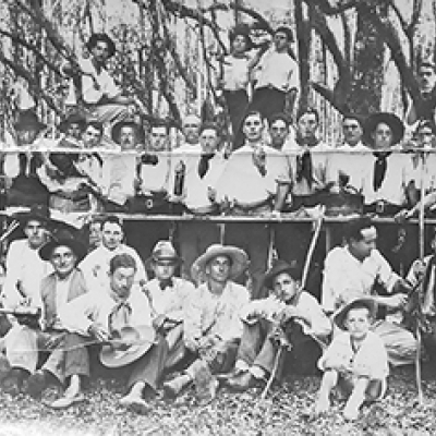 Registro dos músicos que iniciaram na Banda Giuseppe Garibaldi, por volta de 1908, na então Vila de Nova Trento. O grupo foi extinto em 1958 e deu origem à Banda Florentina, fundada em 1964. (DIVULGAÇÃO)