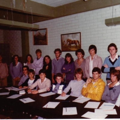 Registro de uma reunião do Grêmio Estudantil da Escola Estadual São Rafael, em 1982.