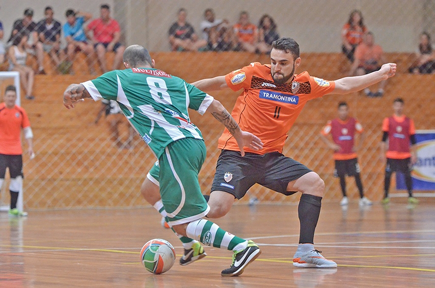 No primeiro turno, em Carlos Barbosa, houve empate em 3 x 3. - Liga Futsal/Divulgação