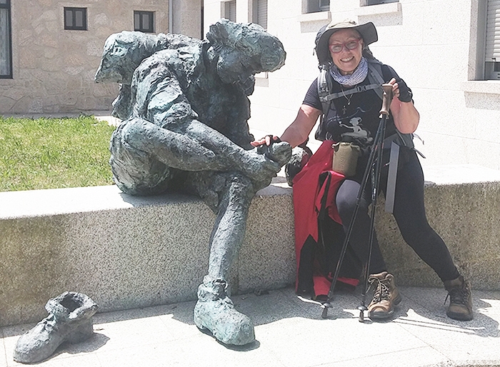 Escultura ‘O Peregrino’ no Albergue Municipal de Valga, na Galícia. - Arquivo Pessoal/Divulgação