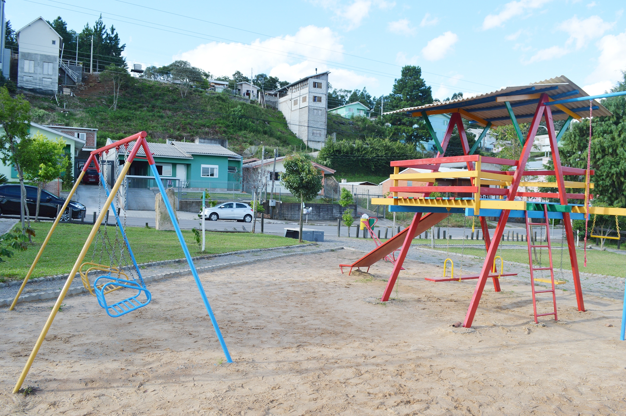 Praça foi revitalizada no loteamento Monte Belo. - Prefeitura de Flores da Cunha/Divulgação
