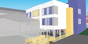 Novo bloco terá três andares e 10 salas de aulas.  - ILUSTRAÇÃO PREFEITURA DE FC/DIVULGAÇÃO