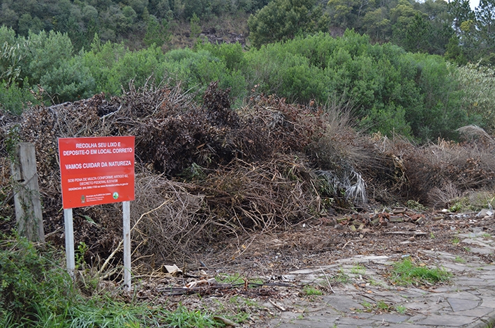 A prefeitura já foi informada sobre o descarte incorreto e fixou uma placa que determina a proibição de lixo na área. - Gabriela Fiorio