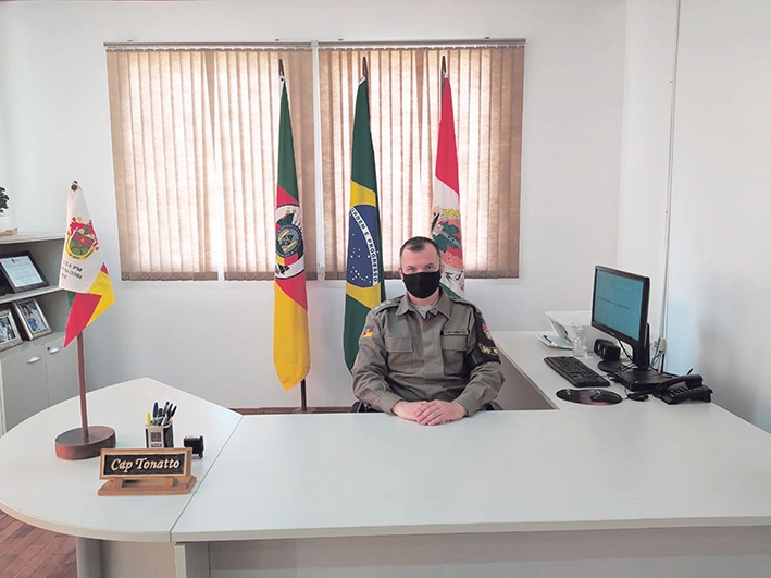Capitão da BM de Flores da Cunha, Daniel Tonatto. - Brigada Militar/ Divulgação