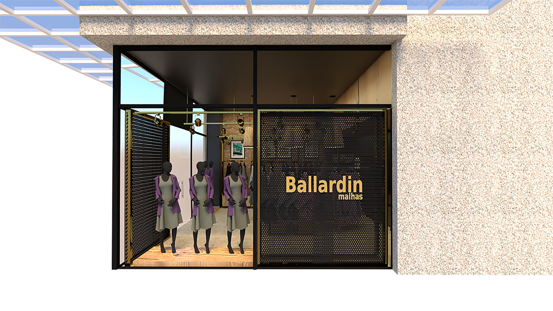 Ballardin Malhas lança dois modelos de operação, com projetos arquitetônicos para lojas de rua e estabelecimento em shoppings. - Balé Arquitetura Comercial/Divulgação