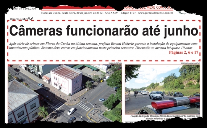 Manchete do jornal O Florense da edição do dia 20 de janeiro deste ano  - Reprodução