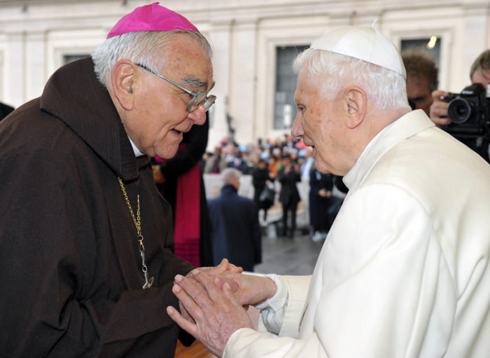 Audiência de frei dom Ângelo com o Papa Bento 16 ocorreu em 31 de outubro. - Vaticano/Divulgação