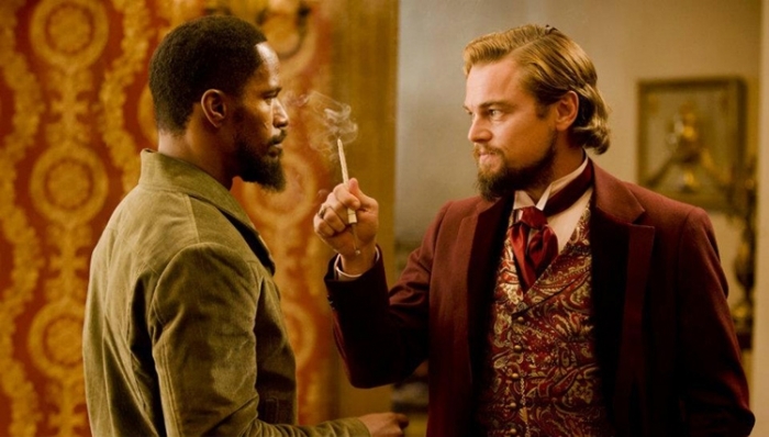 Jamie Foxx (E) e Leonardo DiCaprio integram o grande elenco de ‘Django Livre’. - 