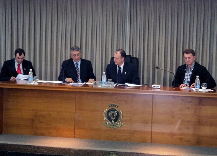 Debate na Câmara: Scortegagna, Adolfo Brito, Godoy e Piccoli. - Fabiano Provin